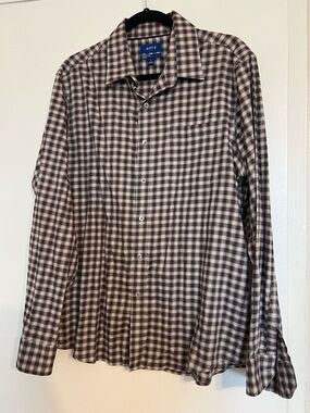 Apt. 9 Men's Brown and Cream Check Casual Button-Down Shirt